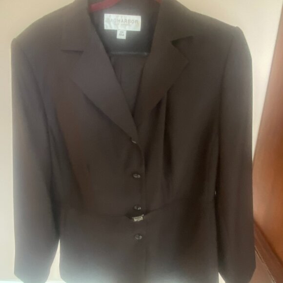 Costume Femme Sag Harbor - Taille 10 Petite - 100% Laine Pure - Marron - Très Bon état